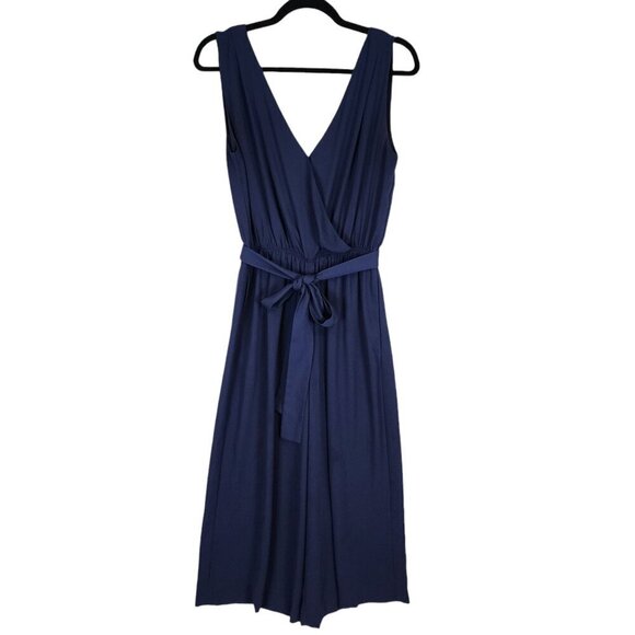 Aritzia Babaton Maximillian Jumpsuit Sleeveless Wide Leg Crop Belted V-neck sz S - Picture 2 of 12